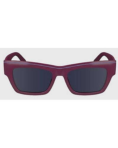 Calvin Klein Aangepaste Rechthoekige Zonnebril Ckj24602s - Paars
