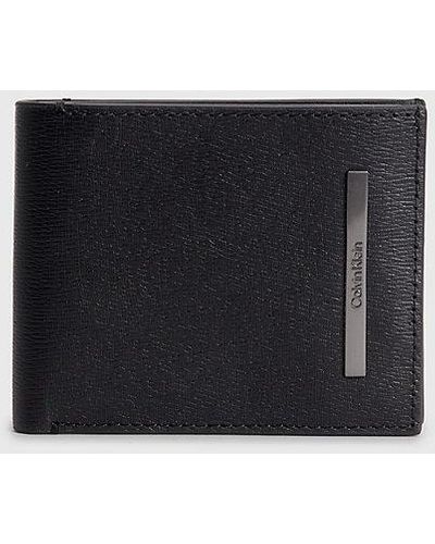 Calvin Klein RFID-Portemonnaie aus Leder - Schwarz