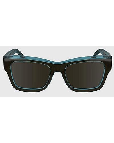 Calvin Klein Aangepaste Rechthoekige Zonnebril Ckj24609s - Zwart