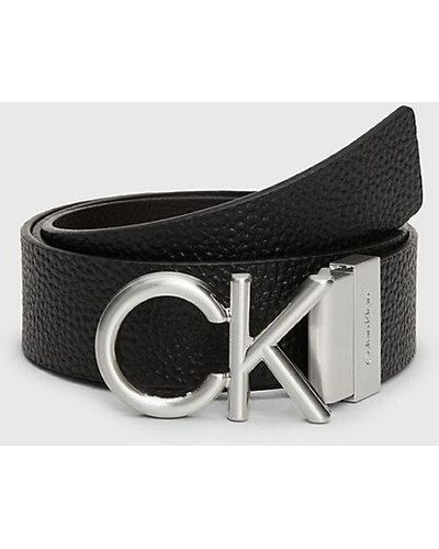 Calvin Klein Cinturón reversible de piel con logo - Multicolor