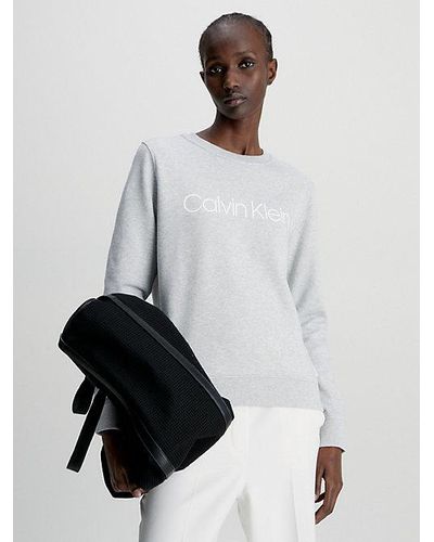 Calvin Klein Logo Sweatshirt - - Grey - Women - L - Grau