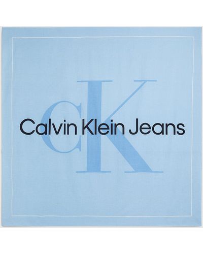 Calvin Klein Logo Scarf - Blue