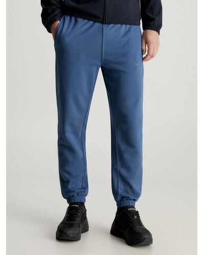Calvin Klein Pantalon de jogging relaxed en tissu éponge de coton - Bleu