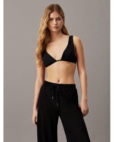 Calvin Klein Triangle Bikini Top - Ck Structured Twist - Black