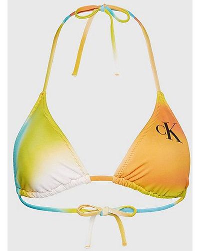 Calvin Klein Triangel Bikinitop - Ck Monogram - Geel