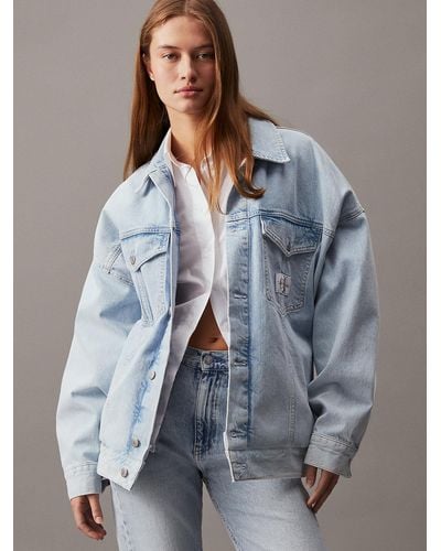 Calvin Klein Veste oversize en jean - Bleu