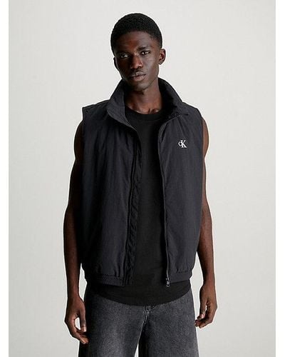 Calvin Klein Licht Gewatteerd Nylon Gilet - Zwart