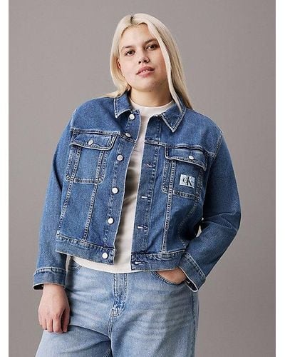 Calvin Klein 90's Jeansjacke in großen Größen - Blau