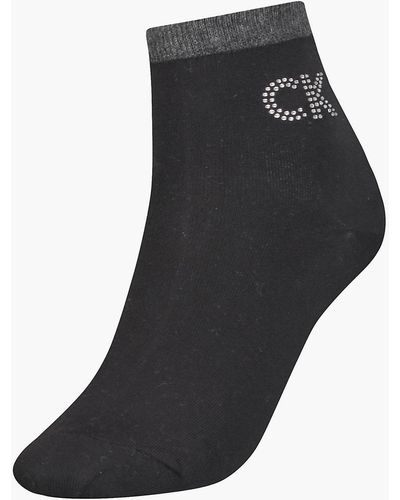 Calvin Klein Crystal Logo Crew Socks - Black
