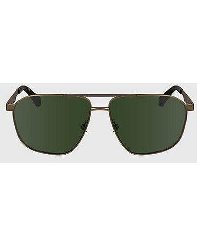 Calvin Klein Modifizierte rechteckige Sonnenbrille CKJ24202S - Grün
