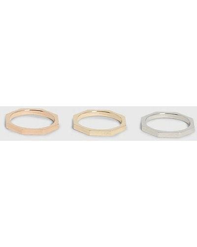 Calvin Klein Ring - Essential Shapes - Wit