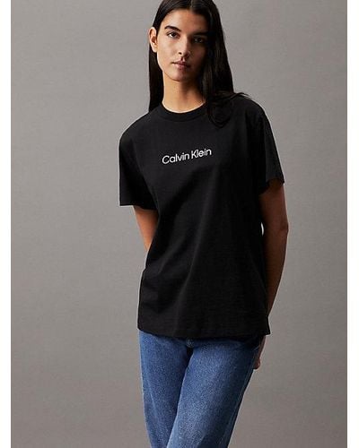 Calvin Klein Logo-T-Shirt aus Baumwolle - Schwarz
