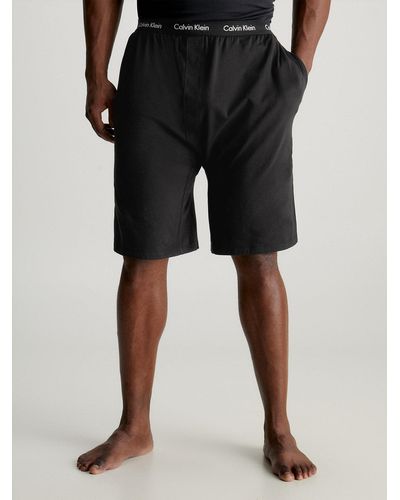 Calvin Klein Plus Size Pyjama Shorts - Cotton Stretch - Black