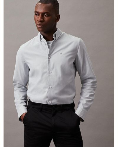 Calvin Klein Oxford Stretch Shirt - Grey
