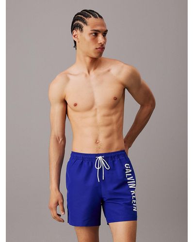 Calvin Klein Medium Drawstring Swim Shorts - Intense Power - Blue