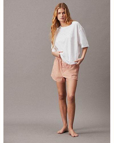 Calvin Klein Pyjama Met Short - Pure Cotton - Wit