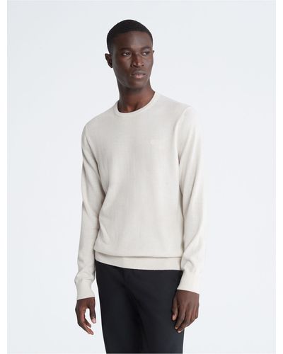 Calvin Klein Extra Fine Merino Sweater - White