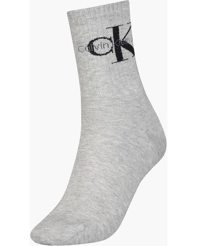 Calvin Klein Logo Crew Socks - - Grey - Women - One Size