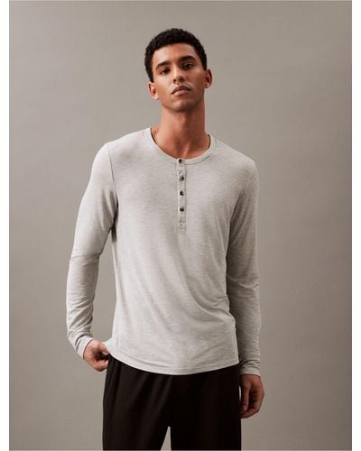 Calvin Klein Ultra Soft Modern Lounge Henley T-shirt - Gray