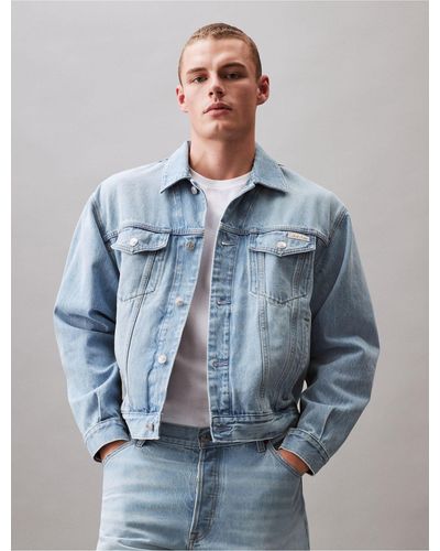 Calvin Klein 90s Denim Trucker Jacket - Blue