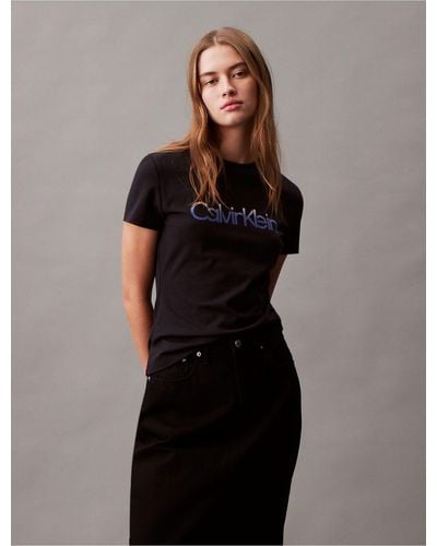Calvin Klein Gradient Logo Slim Fit Crewneck T-shirt - Black