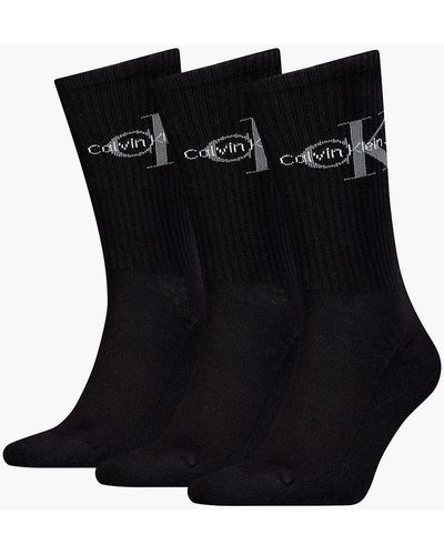 Calvin Klein 3 Pack Crew Socks - Black