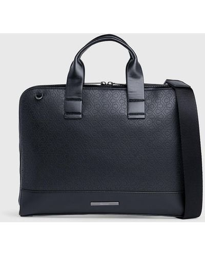 Calvin Klein Slim Logo Laptop Bag - Blue