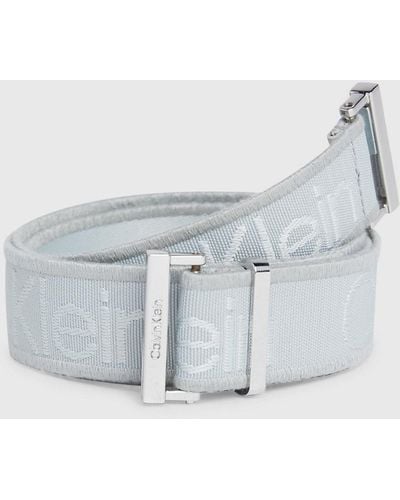 Calvin Klein Logo Jacquard Belt - White