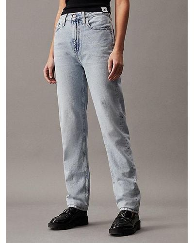 Calvin Klein Authentieke Slim Straight Jeans - Blauw