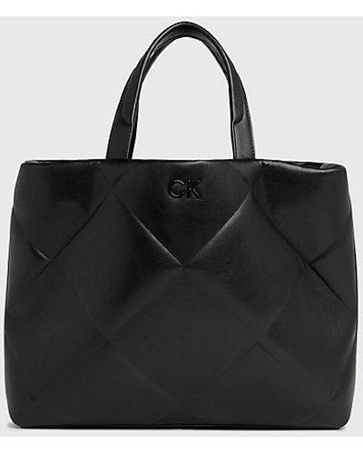 Calvin Klein Doorgestikte Tote Bag - Zwart