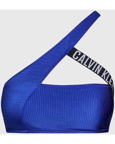 Calvin Klein One Shoulder Bikini Top - Intense Power - Blue