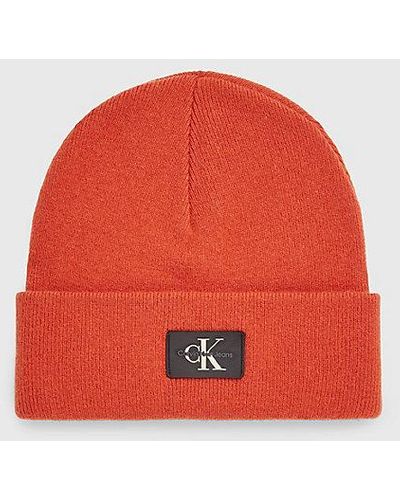 Calvin Klein Mütze aus Wollgemisch - Rot