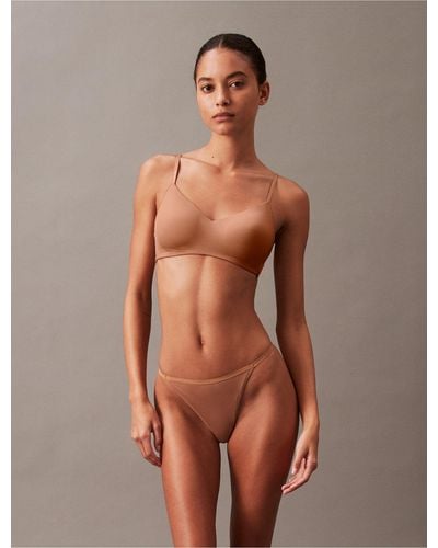 Calvin Klein Ideal Micro String Bikini - Brown
