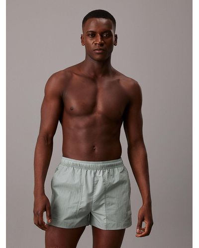 Calvin Klein Short de bain court indéchirable avec cordon de serrage - Marron