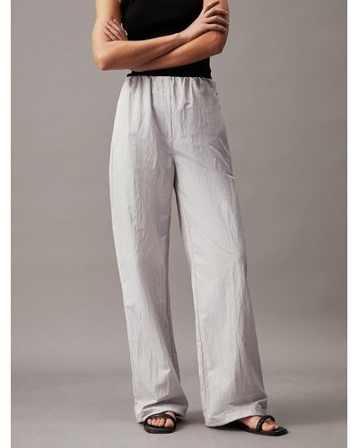 Calvin Klein Relaxed Parachute Trousers - White