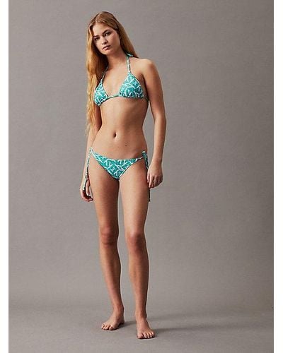 Calvin Klein Partes de abajo de bikini con lazadas - CK Monogram - Gris