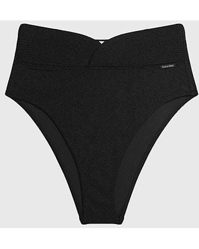 Calvin Klein Partes de abajo de bikini de tiro alto - Structured - Negro
