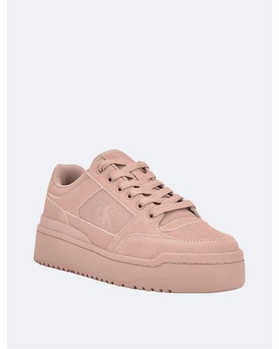 Calvin Klein Alondra Casual Platform Lace-up Sneakers - Pink