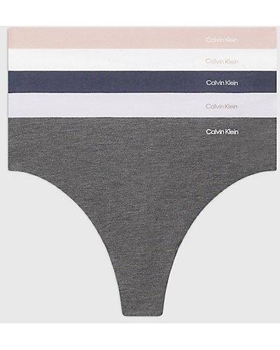 Calvin Klein 5-pack Strings - Invisibles Cotton - Grijs