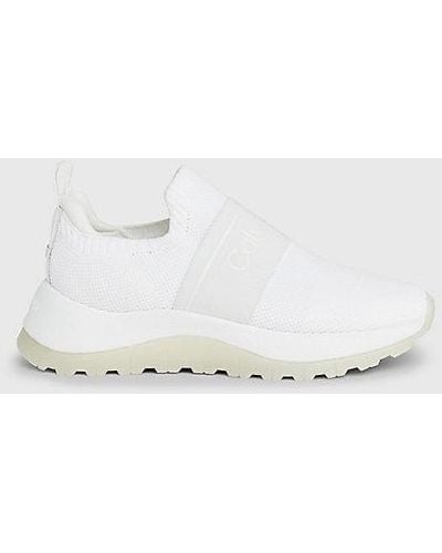 Calvin Klein Zapatillas calcetín slip-on - Blanco