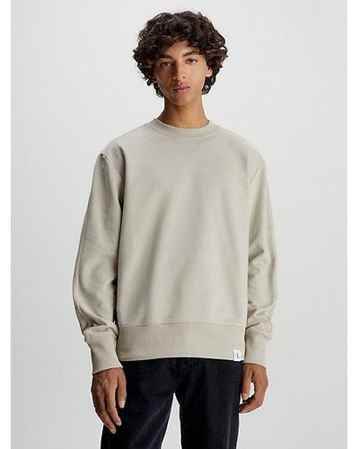Calvin Klein Sweatshirt Van Badstofkatoen - Grijs
