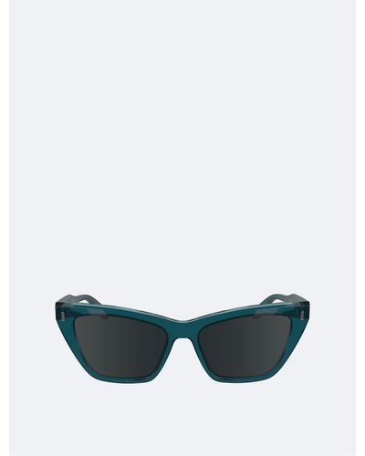 Calvin Klein Acetate Butterfly Sunglasses - Blue
