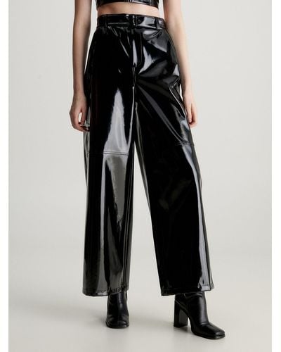 Calvin Klein Pantalon ample ultra-brillant - Noir