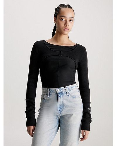 Calvin Klein Katoenen Micro Vest - Zwart