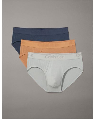 Calvin Klein Ck Black 3-pack Hip Brief - Brown
