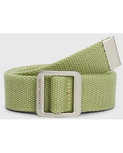 Calvin Klein Cinturón infantil de lona con logo - Verde