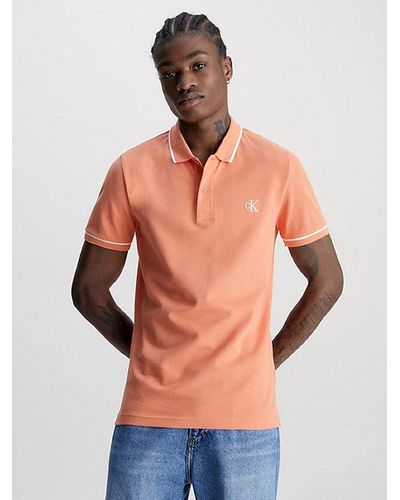 Calvin Klein Slim Polo - Oranje