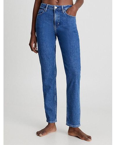Calvin Klein Mid Rise Slim Jeans - Blauw