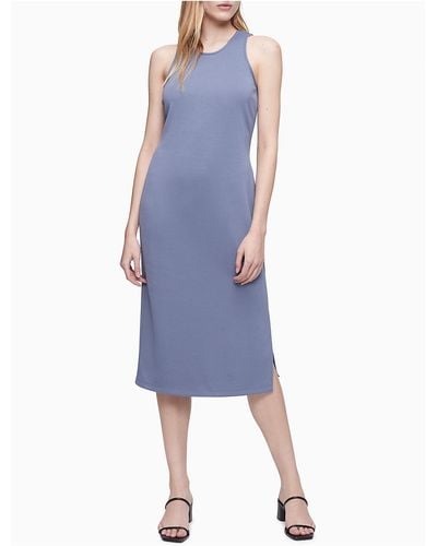 Calvin Klein Compact Modal Tank Dress - Blue