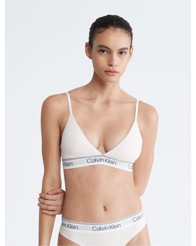 Calvin Klein Athletic Lightly Lined Triangle Bralette - White